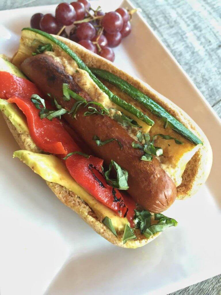 Farmers' Market Hot Dog - Healthy Super Bowl Appetizers