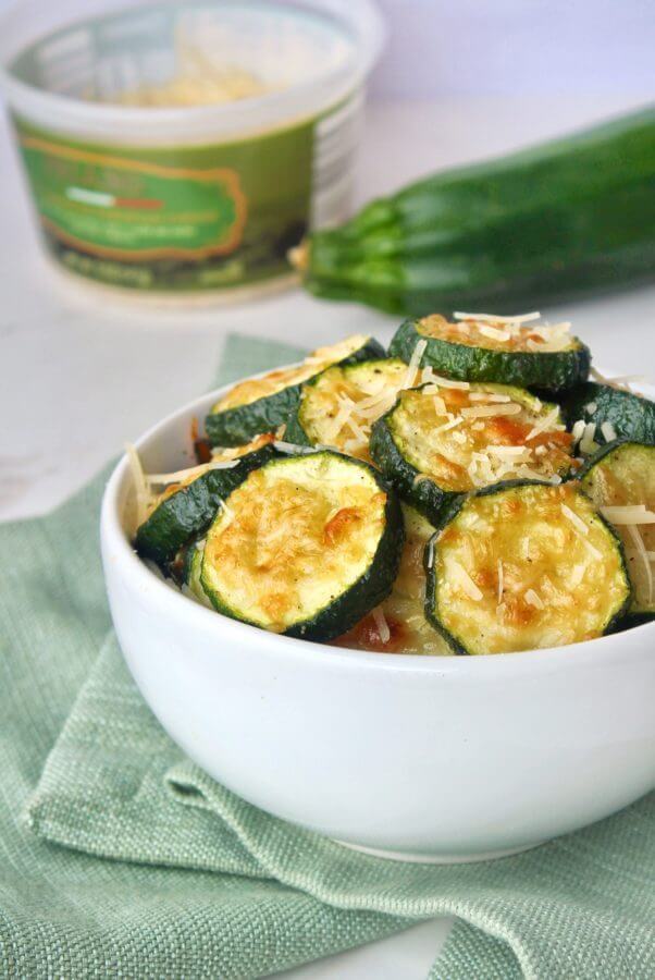 Roasted Garlic Parmesan Zucchini from Byte Sized Nutrition summer side dish