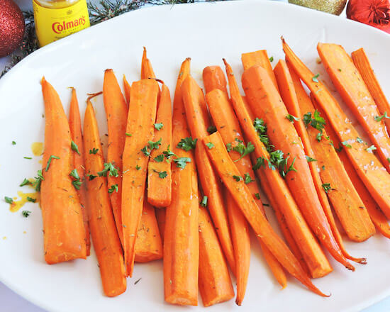 Ginger Maple Mustard and Herb Roasted Carrots from Beautiful Eats and Things
