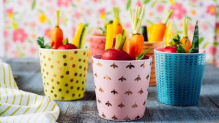 Individual Spring Veggie Hummus Cups