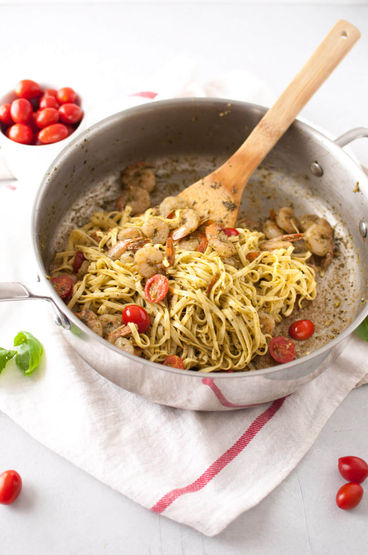 4-Ingredient Shrimp and Pesto Pasta from Holley Grainger