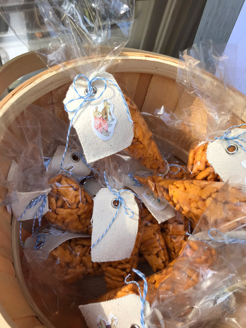 Cheddar Bunny goodie bags for a Peter Rabbit Birthday Party