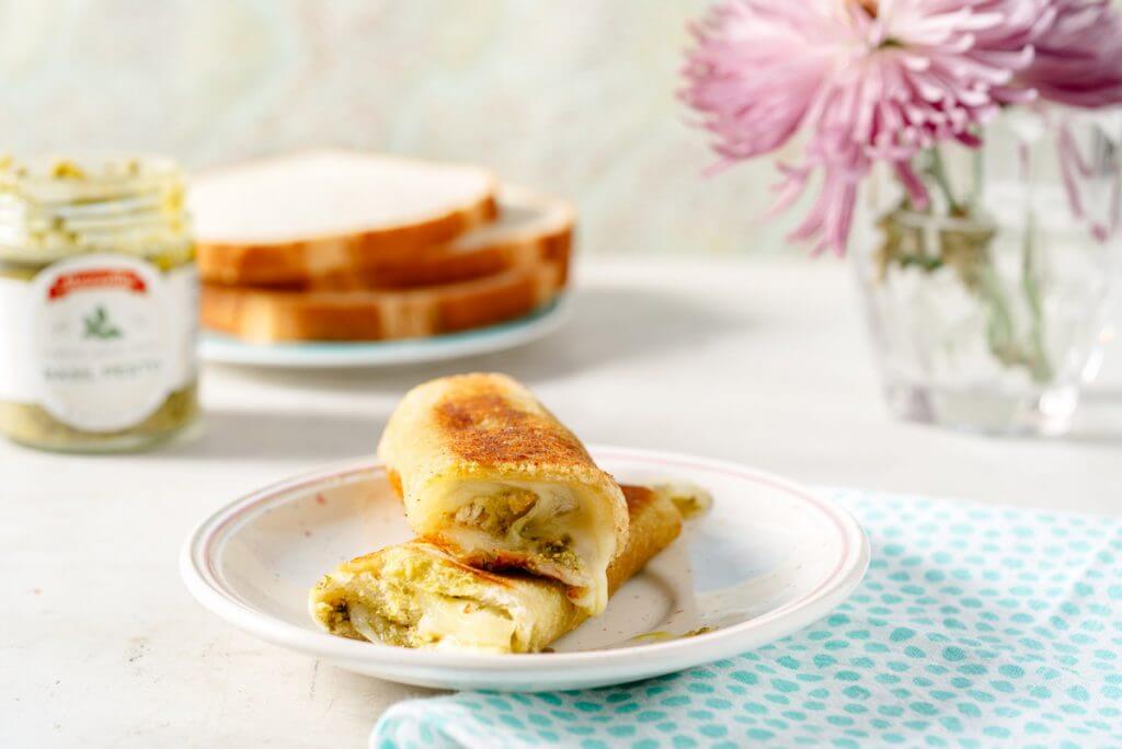 Pesto Grilled Cheese Roll-Ups from Holley Grainger