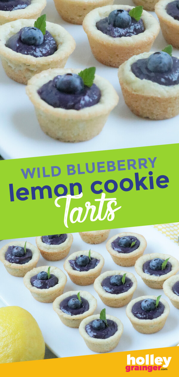 Wild Blueberry-Lemon Curd Cookie Tarts from Holley Grainger