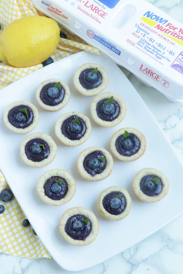 Wild Blueberry-Lemon Curd Cookie Tarts from Holley Grainger