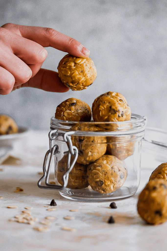 No-Cook Peanut Butter Chocolate Chip Cookie Bites from Holley Grainger