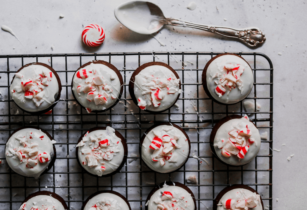 Shortcut White Chocolate Peppermint Brownie Bites from Holley Grainger
