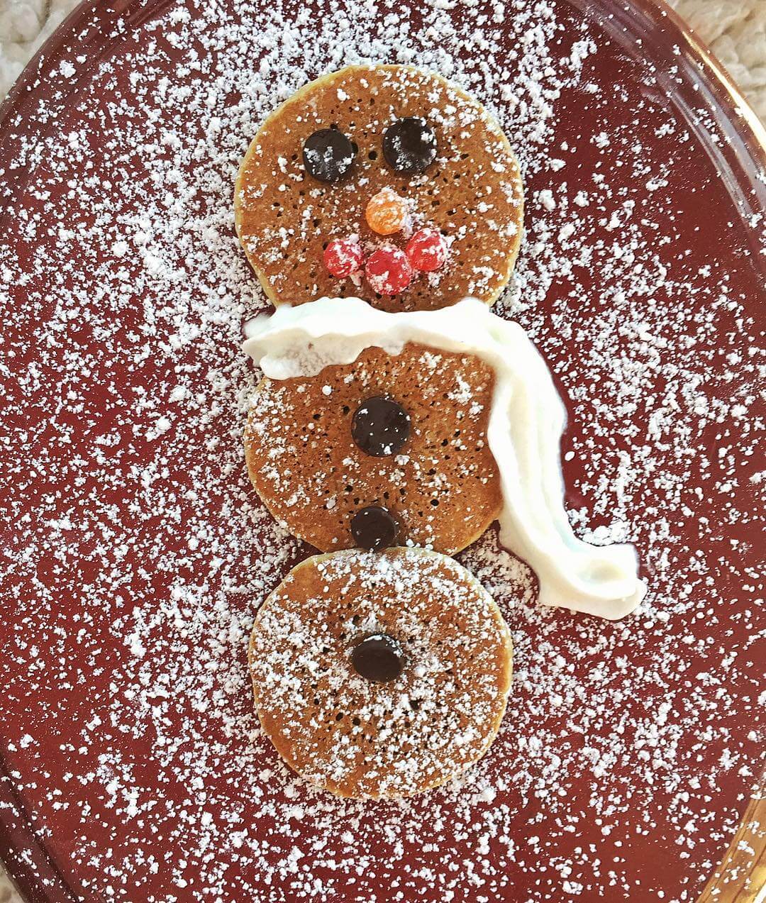 Christmas breakfast Snowman Pancake from Holley Grainger