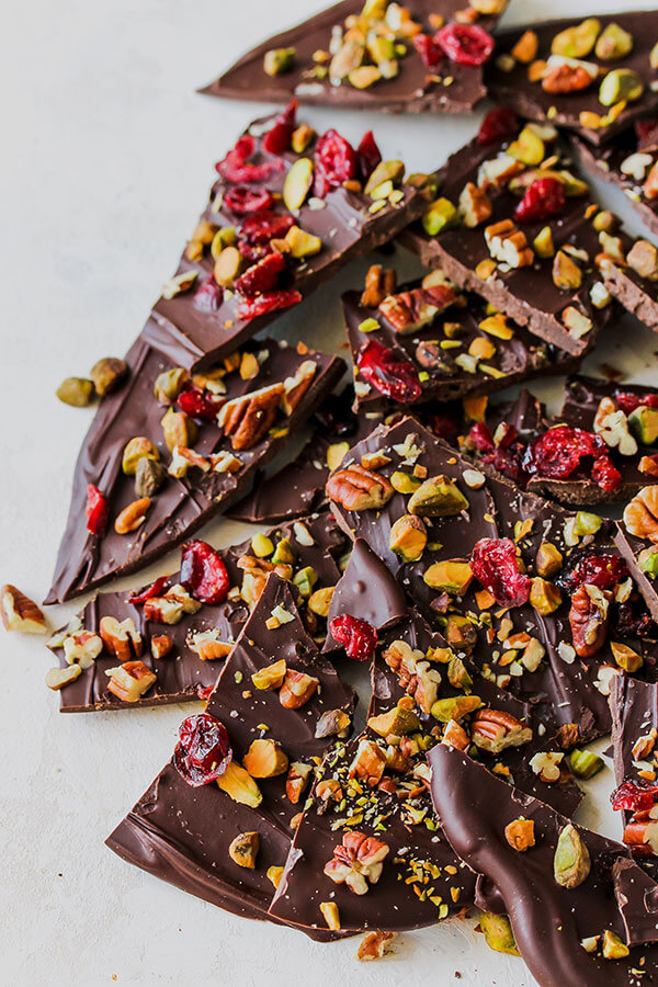 Sweet and Salty Dark Chocolate Bark, from Holley Grainger