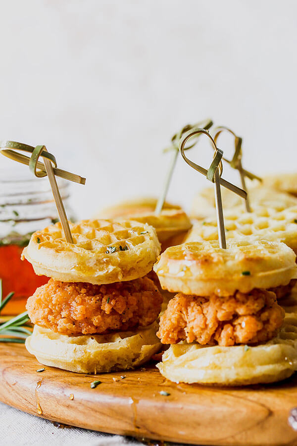 Mini Rosemary Chicken and Waffles from Holley Grainger
