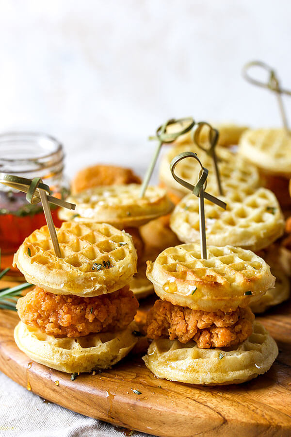 Mini Rosemary Chicken and Waffles