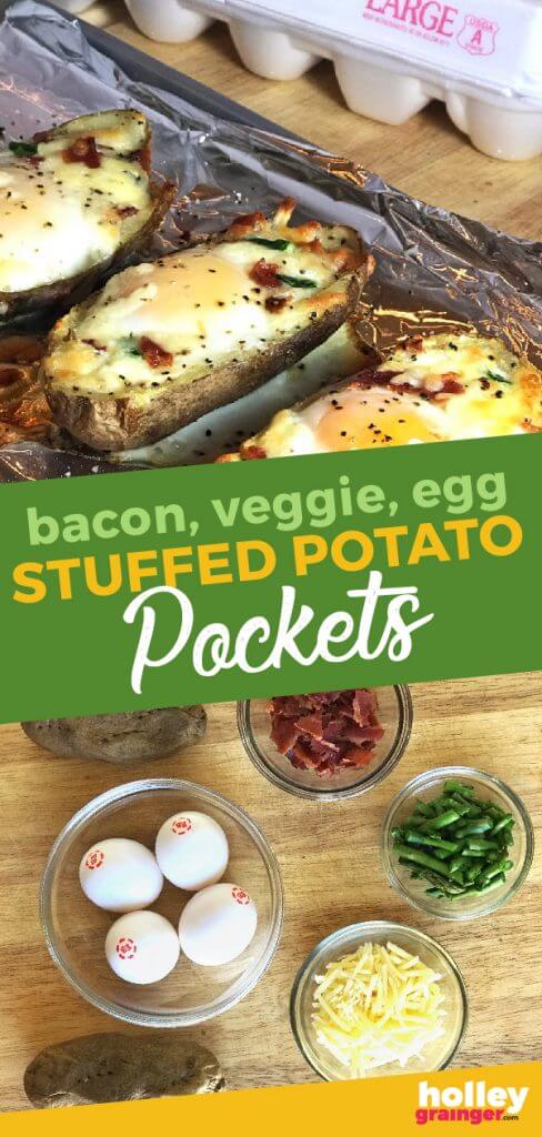 Bacon, Veggie and Egg Stuffed Potato Pockets from Holley Grainger