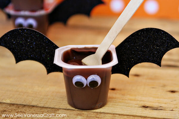 Bat pudding cups via See Vanessa Craft