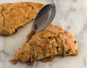 Cranberry Orange Scones with Winter Spiced Glaze from Holley Grainger