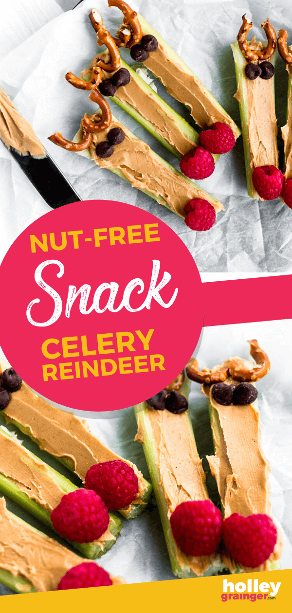 Nut-Free Holiday Snack: Rudolf Celery Reindeer