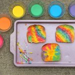 Rainbow Toast with Edible Paint