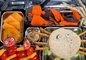 Halloween Lunchbox with Spider Sandwich