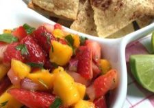Strawberry-Mango Salsa with Cinnamon Tortilla Chips