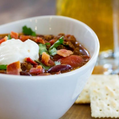 Hearty Bacon, Beef, and Beer Chili1