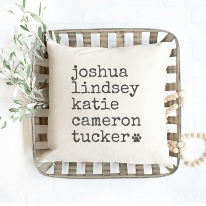 Family Name Pillow for Mother's Day